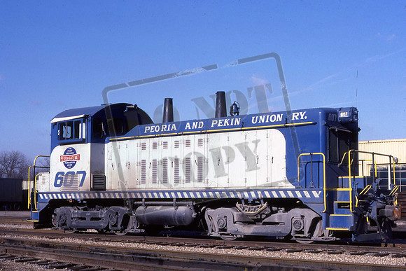 697 NW-2 PPU PREORIA & PEKIN UNION RR. At Preoria, IL. 27-02-88 James P Marcus