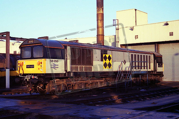 58050 TOTON TRACTION DEPOT (Cat No MSP50050) Toton 25-12-1987 Mike Spencer 105