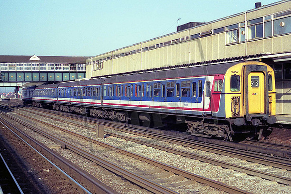 3457 (Cat No EMU3457) Eastleigh 23-02-1990 Mike Spencer 222