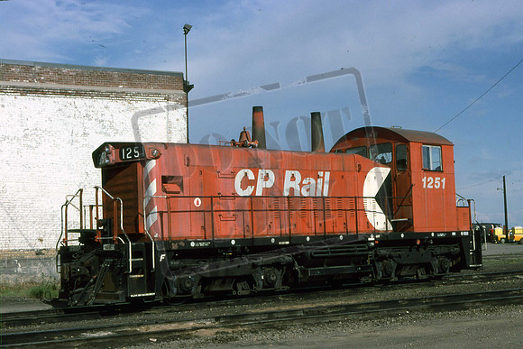 1251 CP SW1200RS CP RAIL. At Saskatoon, Sask. 04-06-93 Mark Kindrachuck