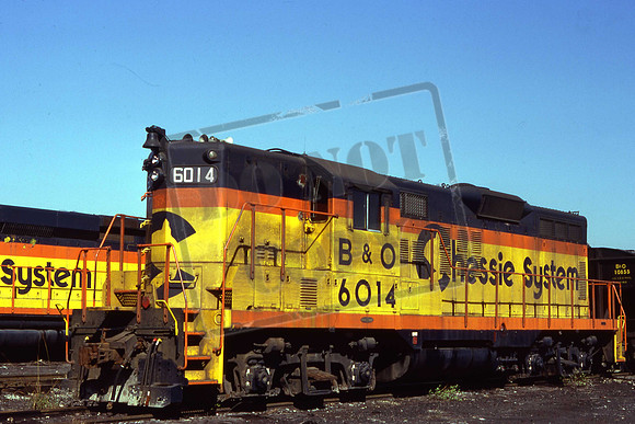 6014 CHES GP9 B&O CHESSIE. Cumberland, MD. 09-10-80 Phillip C Faudi