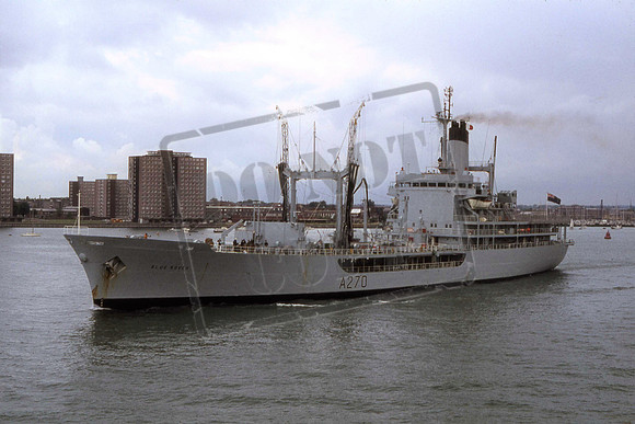 A270 BLUE ROVER Royal Navy RFA Tanker departing from Portsmouth 07-06-79 Victor Goodman