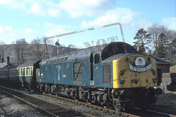 40035 APAPA (Cat No 212-33) At Llanwrtydwells on F&W Tours Welsh Central Liner. 03-03-84 Robert Tarl