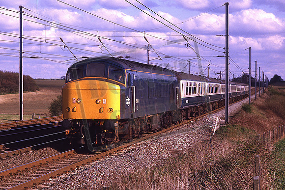 45110 (Cat No KMM45110) Near Ayres End 1D55 17.35 St Pancras - Nottingham 05-05 1986 Ken Moseley C0112