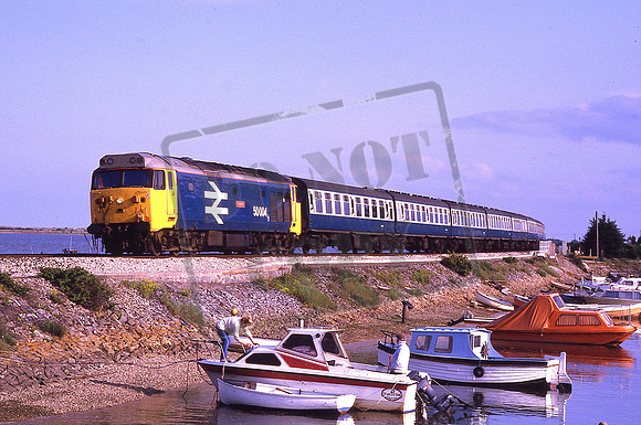 50004 ST VINCENT (Cat No KMM50004B)Cockwood Harbour 1A83 17.45 Paignton - Paddington 07-06-1986 Ken Moseley 0175