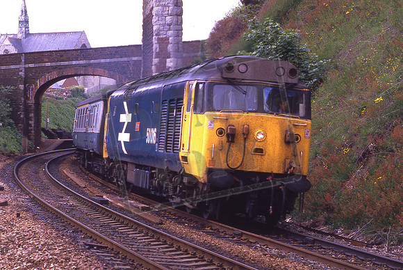 50016 BARHAM (Cat No KMM50016) Teignmouth 1A46 09-12 Penzance - Paddington 07-06-1986 Ken Moseley C0160