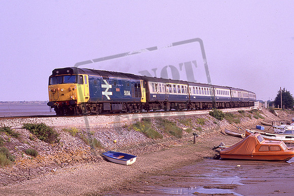 50014 WARSPITE (Cat No KMM50014) Cockwood Harbour 1A83 17.45 Paignton - Paddington 14-06-1986 Ken Moseley C0223