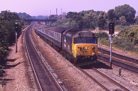50012 BENBOW (Cat No KMM50012B) Langley 1V52 10.10 Birmingham New Street - Paddington 30-06-1986 Ken Moseley C0282