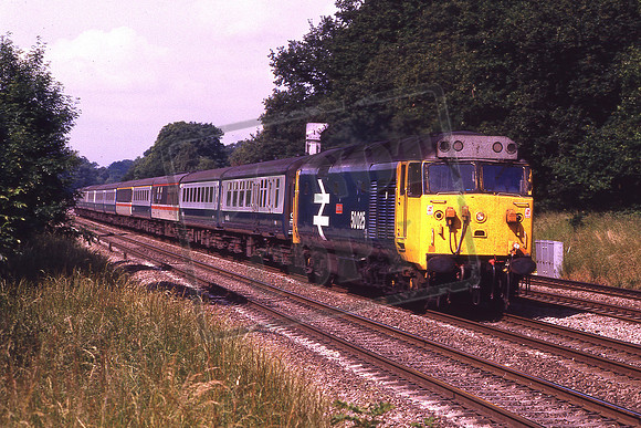 50025 INVINCIBLE (Cat No KMM50025) Waingels Woodley 1A18 07.00 Hereford - Paddington 03-07-1986 Ken Moseley C0296