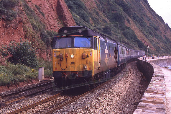 50014 WARSPITE 08.15 Cardiff Central - Paignton 1C17 Teignmouth 23-08-1986 Ken Moseley C0357