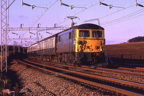 87029 EARL MARISCHAL (Cat No KMM97029B) 13.36 Wolverhampton - Euston 1A46 Tring 15-11-1986 Ken Moseley C0432