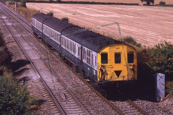 DEMU 1401(Cat No KMMDEMU1401) 11.40 Salisbury - Portsmouth Harbour East Grimstaed 05-09-1986 Ken Moseley C0370