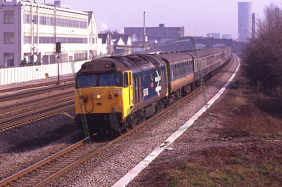 50008 THUNDERER (Cat No KMM50008B) 1.45 Paddington - Penzance 1C39 Hayes 10-03-1987 Ken Moseley 0486