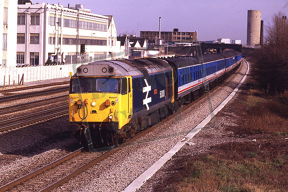 50009 CONQUEROR (Cat No KMM50009D) 14.17 Paddington - Oxford 1F24 Hayes 19-03-1987 Ken Moseley C0499