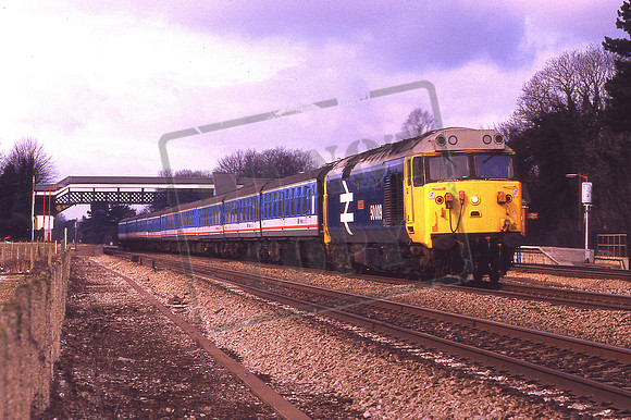 50009 CONQUEROR (Cat No KMM50009C) 08.45 Oxford - Paddingtom 1F01 Taplow 22-03-1987 Ken Moseley