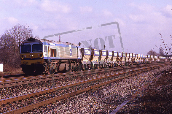 59004 YEOMAN CHALLENGER (Cat No KMM59004B) 10.05 & 09.40 Acton & Brentford Rerminal - Merehead Quarry 6B11 Taplow 20-02-1987 Ken Moseley C0461