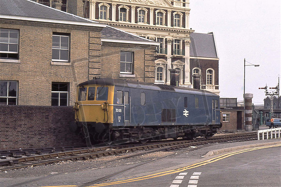 73116 (Cat No TTR2909) Southampton East Docks light engine to Eastleigh. JUNE 76 Colin Marsden