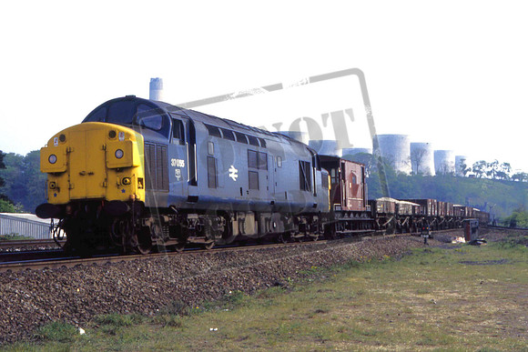 37055 (Cat No DJC37055) Trent South Junction near Red Hills Tunnels with Ratcliffe on Soar PS in the background David James Collection