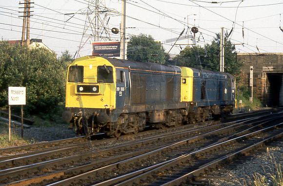 20185 20148 (Cat No 3-33) Mossend North Junction returning to yard. 18-07-90 Ian Ball