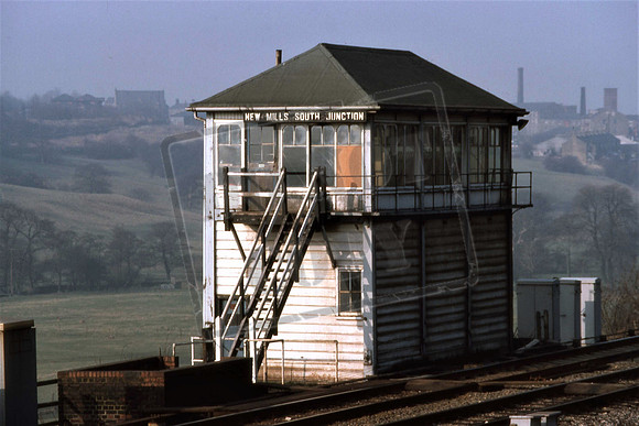 New Mills South Junction signal box. 1984