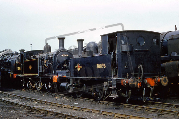 30096 & 30045 (Cat No UNS30096) Eastleigh Shed 1960