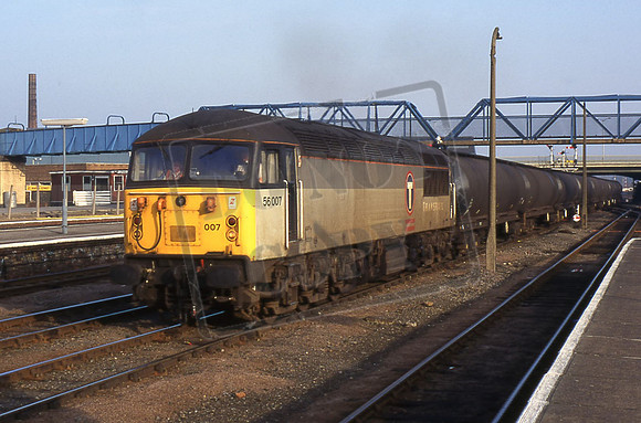 56007 (Cat No TTR2779) Lincoln heading the West Burton tanks. 11-3-1997 Michael Hill