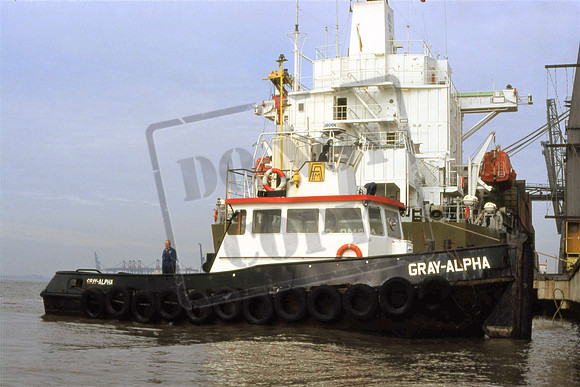 GRAY ALPHA FELIXSTOWE LANDGUARD TERMINAL READY TO ASSIST EWL COLUMBIA OFF OF BERTH