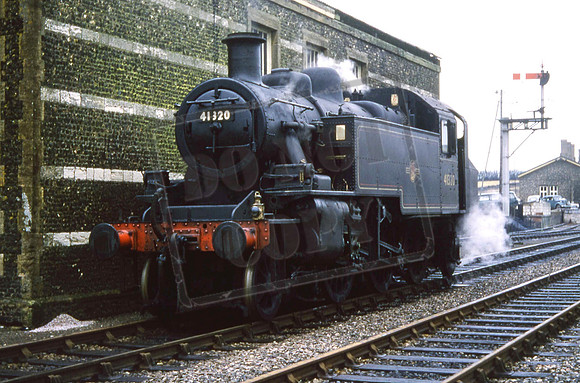 41320 (Cat No UNS41320B) Ivatt 2MT 2-6-2T Maiden Newton Jan 1967