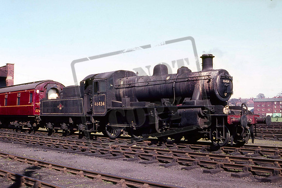 46434 (Cat No UNS46434) 2MT 2-6-0 Ivatt at Carlisle Upperby carraige shed 30-04-1966