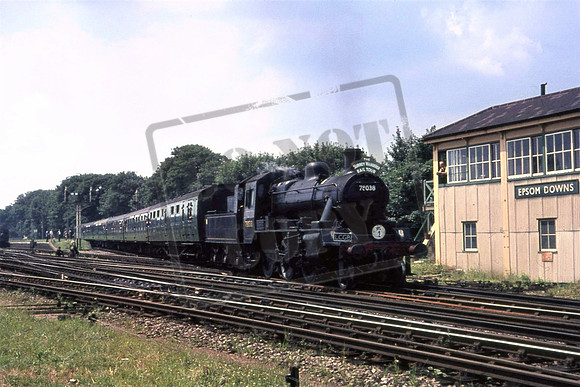 78038 UNS 2MT 4-6-0 EPSON DOWNS LCGB SURREY WANDERER RAILTOUR 05-07-64