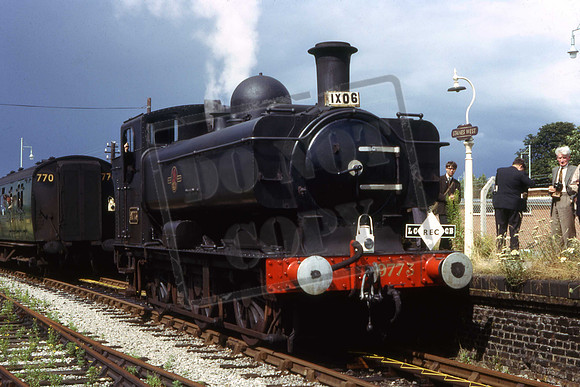 9773 (Cat No UNS9773B) 5700 Class on 1X06 LCGB tour at Staines West in 1965
