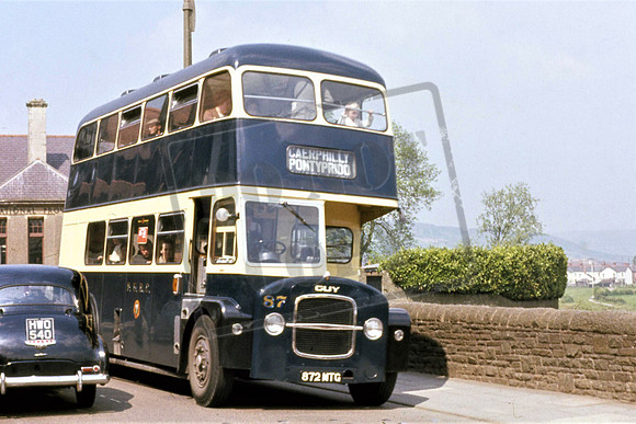 872MTG PONTYPRIDD TRANSPORT No87 GUY ARAB 4, ROE. C1962