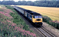 4-40 47636 SIR JOHN DE GRAEME (Cat No 4-40) Near Inverurie heading for Aberdeen with the 8.15 ex Inverness 27-07-90 Ian Ball