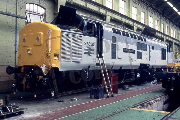 116-14 37358 P&O CONTAINERS (Cat No 116-14) Inside Doncaster Works 15-12-91 Ian Ball