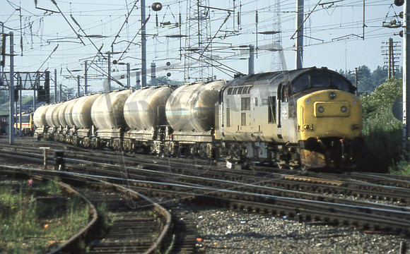 4-3 37262 DOUNREAY (Cat No 4-3) Mossend on trip working 6T07 from Gunnie. 18-07-90 Ian Ball