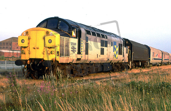 95-23 37048 (Cat No 95-23) Boston docks with steel train from Brierly Hill 02-08-91 Ian Ball