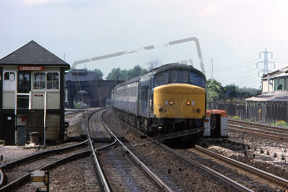 45116 (Cat No UN45116) Passing Loughborough signal box 1979