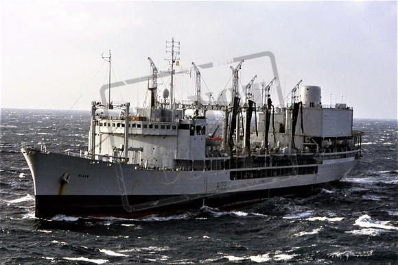 A122 HMS OLWEN SAIL BY OF HMS INVINCIBLE 26-11-1992