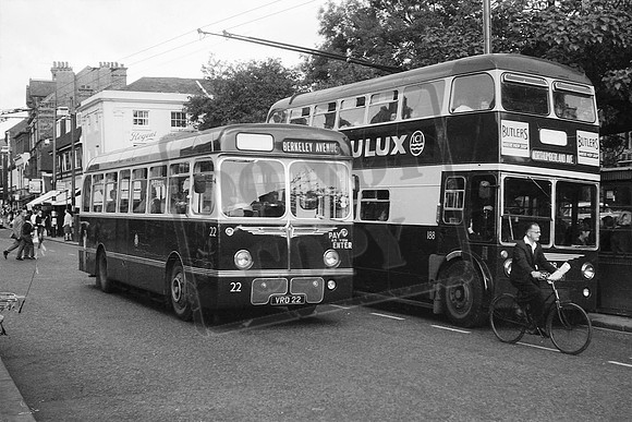 VRD22 & VRD188 READING CORPORATION AEC RELIANCE No 22 & 188 ST MARYS BUTTS 28-9-1963