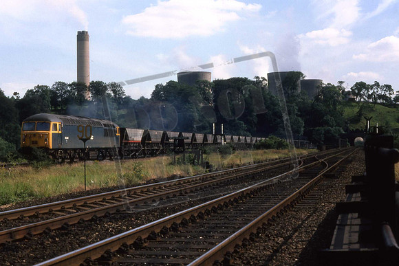 56048 (Cat No DjC56048) Trent South Junction near Red Hills Tunnels with Ratcliffe on Soar PS in the background 1988  David James Collection