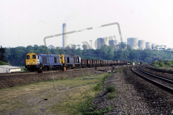 20016 & 20xxx (Cat No DJC20016) Trent South Junction near Red Hills Tunnels with Ratcliffe on Soar PS in the background  David James Collection