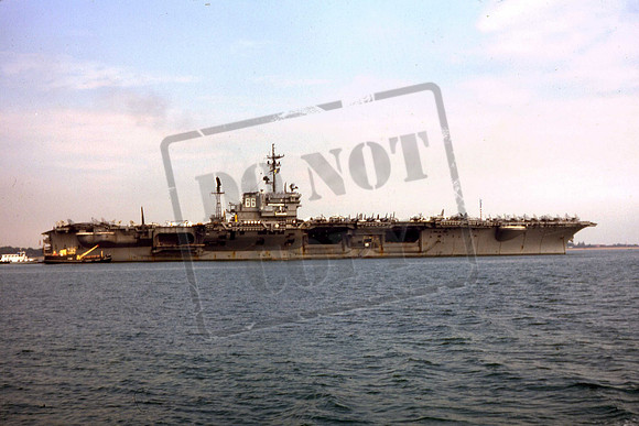 CV66 USS AMERICA In the Solent. 1985