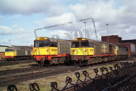 58015 & 58036 (Cat No MSP58015) Saltley 23-03-1986 Mike Spencer