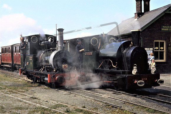 DOLGOCH AND EDWIN THOMAS. TOWYN TALYLLYN RAILWAY AUGUST 1963