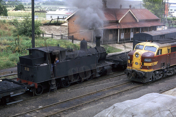 AUSTRALIA 3138 & 4489 4-6-4 Steam plus part of an Alco class 44 At Bathurst