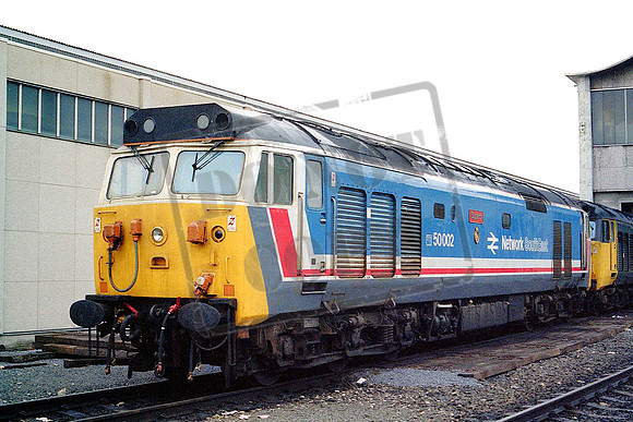 50002 SUPERB (Cat No MSP50002B) Laira Depot Plymouth 04-04-1987 Mike Spencer 037